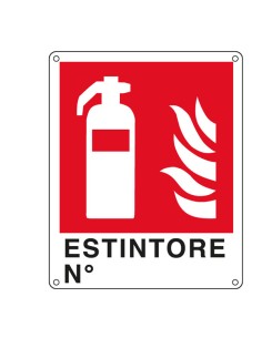 Cartello segnalatore - 25x31 cm - estintore - alluminio