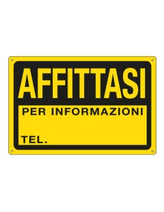 Cartello segnalatore - 30x20 cm - AFFITTASI - PPL