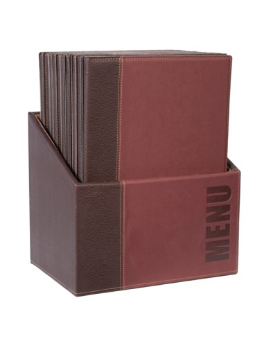 Porta menu' in box colore bordeaux