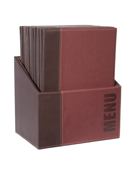 Porta menu' in box colore bordeaux