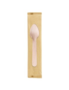 Cucchiaino monouso in legno - imbustato singolarmente -...