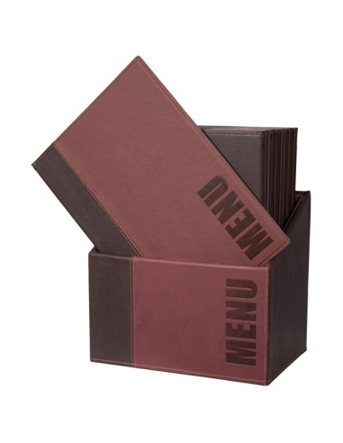 Porta menu' in box colore bordeaux