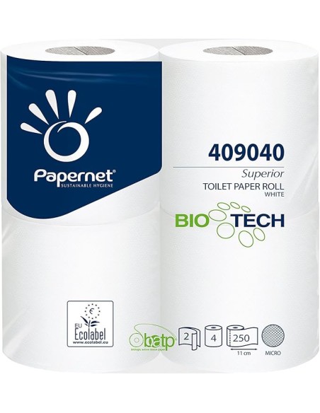 Carta igienica Bio Tech - 96 rotoli a 2 veli/250 fogli, adatta per barche, toilette chimiche, roulotte, camper e caravan