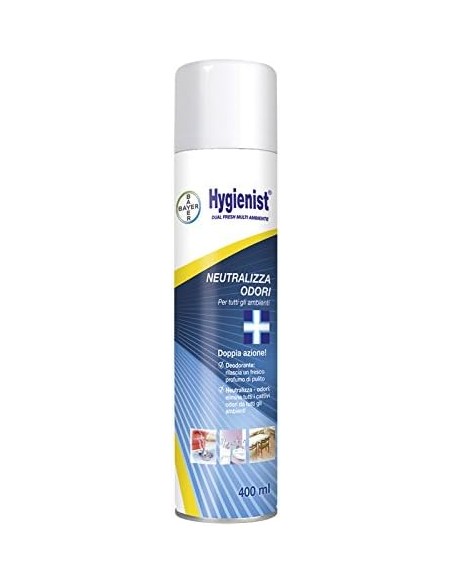 Bayer, Hygienist Dual Fresh Multiambiente, Deodora e Neutralizza Odori in Tutti gli Ambienti, 400 ml