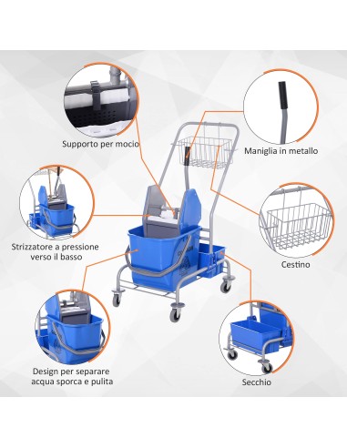 Carrello  professional per la pulizia con...