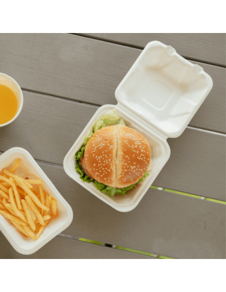scatola per asporto hamburger 1 Prodotto realizzato con fibre vegetali