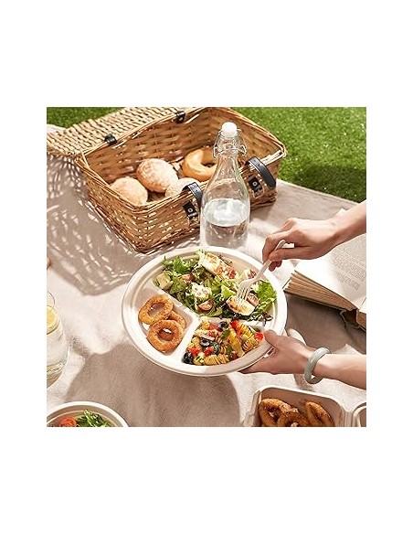 Piatto, 3 compartimenti Ø 26 cm Bianco