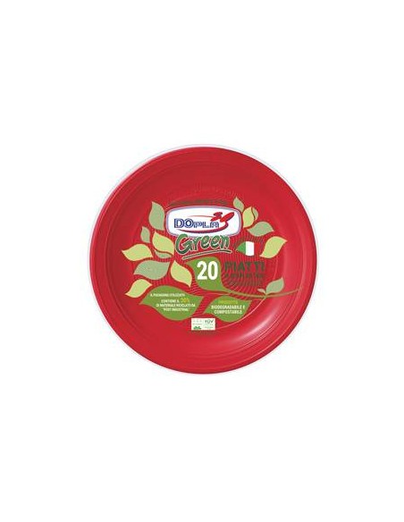 Piatto dessert compostabile rosso