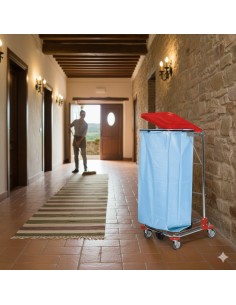 Carrello Porta Rifiuti Industriale con Apertura a Pedale
