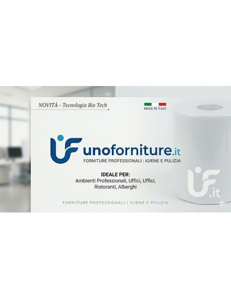Asciugamani in rotolo Centrefeed Mini 2 veli diametro 14,5 cm 17 gr bianco conf. 12 pezzi