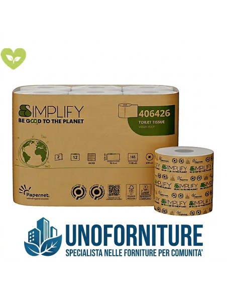EcoSoft Simplify by Unoforniture - Carta Igienica Carbon Neutral in Pura Cellulosa