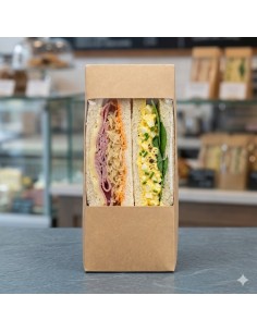 Porta Tramezzini Eco-Gourmet in Cartoncino Avana con... 2