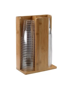 Portabicchieri - in bamboo - 21x11x30 cm - colore naturale