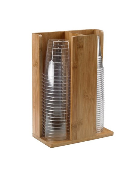 Portabicchieri - in bamboo - 21x11x30 cm - colore naturale