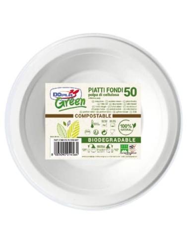 Piatti fondi in polpa di cellulosa