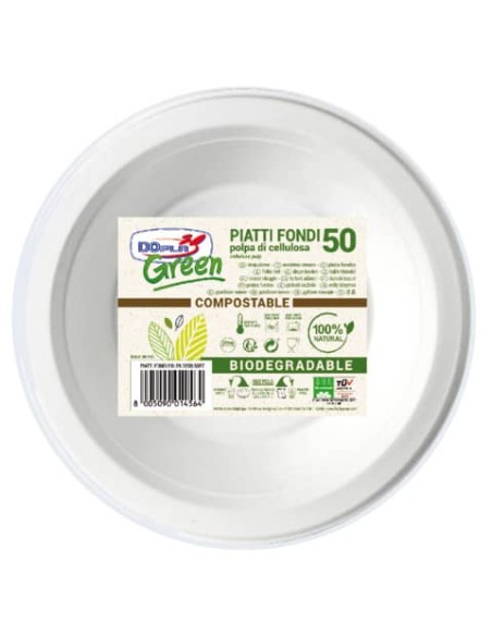Piatti fondi in polpa di cellulosa
