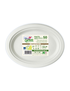 Piatti ovali biodegradabili green