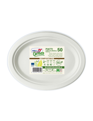 Piatti ovali biodegradabili green