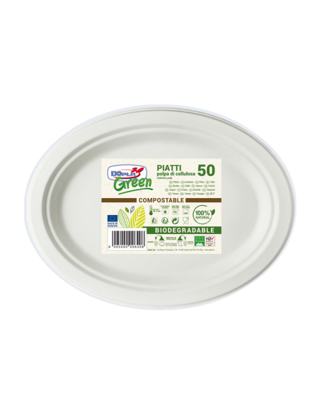 Piatti ovali biodegradabili green