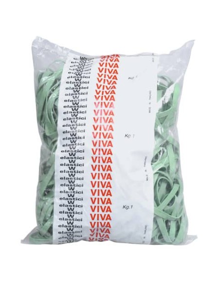 Fettuccie elastiche in  gomma naturale verde 1 kg mm100x8