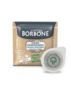 Cialde Borbone miscela nera in carta compostabili